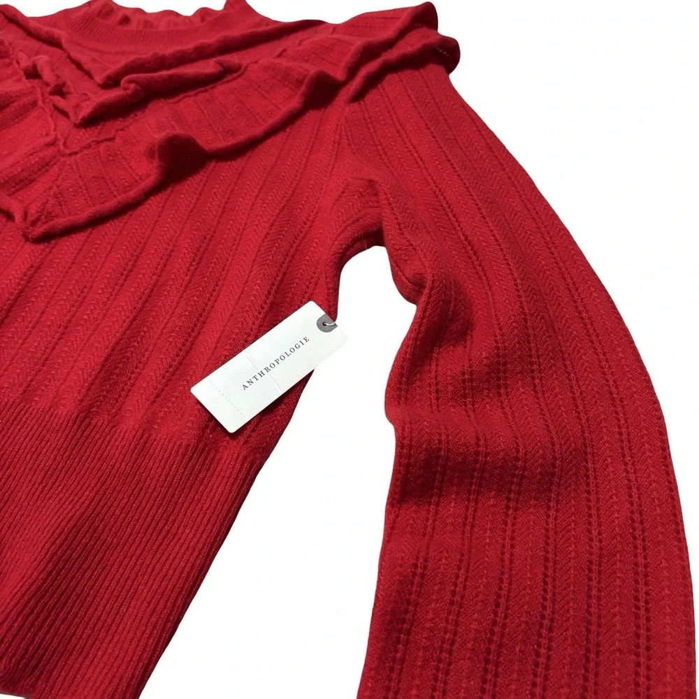 NWT ANTHROPOLOGIE WOMEN'S CASHMERE COLLECTION POINTELLE CASHMERE JUMPER‎ SWEATER